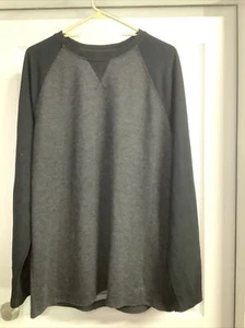 Orvis Raglan Shirt Mens Large Burgundy Gray-Black  Long Sleeve Rayon - Picture 1 of 8
