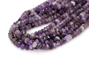 Natural AAA Purple Amethyst Faceted Rondelle 5mm x 8mm Gemstone Beads RDF52