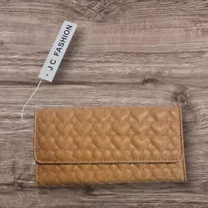 Ampere Creations Geldbörse Genäht Gesteppt Herzen Design Camel Farbe Neu - Bild 1 von 4