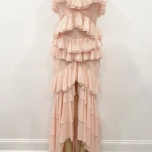 Micheal Costello x Revolve Oleksandra Kleid rosa Rüschen Brautjungfernkleid Hochzeit - Bild 1 von 23