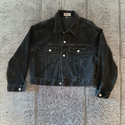 Chaqueta Denim Guess Años 80 De Colección Para Mujer Talla Mediana Negra Camionero Cuadrada Hecha en EE. UU. Foto 1 de 4