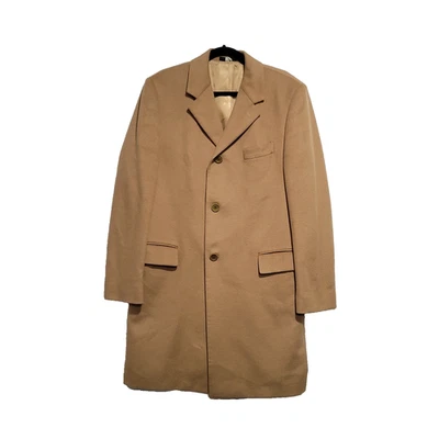 Saks 5th Ave Cashmere Coat 40R camel tan luxury overcoat Midi length old money - Image 1 of 4