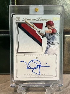 2015 Mark McGwire National Treasures Silhouette Patch 1/5 Auto/Signed MINTY MINT - Picture 1 of 12