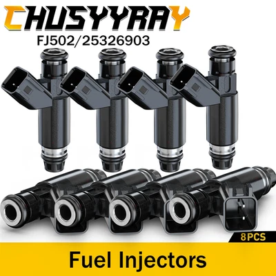 Inyectores de combustible FJ502 8 piezas para GMC Yukon XL 1500 5,3 L V8 2002 2003 2004 2005 2006 Foto 1 de 4