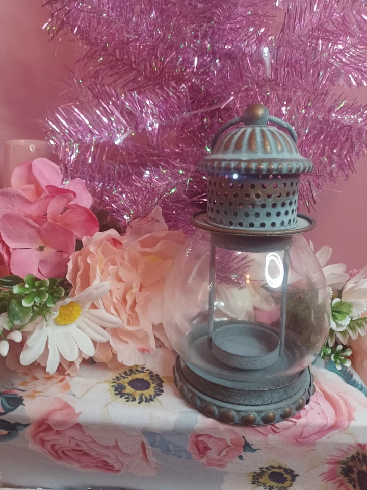 Каретный фонарь со стеклянным шаром из состаренного металла - Изображение 1 из 1