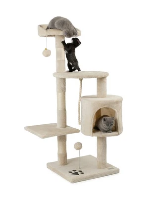 B-Ware: lionto Kratzbaum Kletterbaum Katzenkratzbaum 112 cm Beige - Bild 1 von 4