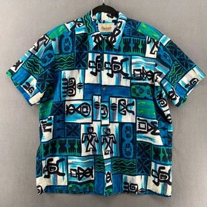 Camisa Aloha Hawaiana de Colección Años 60 Kamehameha Mediados de Siglo Con Botones Hombres L/XL? Tiki - Imagen 1 de 12