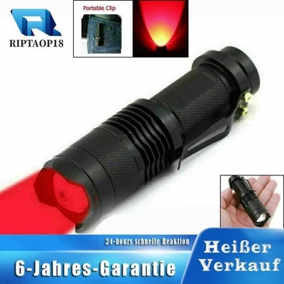 Rot Licht Taschenlampe Taktische LED Zoomable Handheld Für Jagd Detektor Angeln - Bild 1 von 4