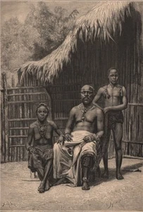The King of Assinie. Côte d'Ivoire. Ivory Coast 1885 old antique print picture - Picture 1 of 1