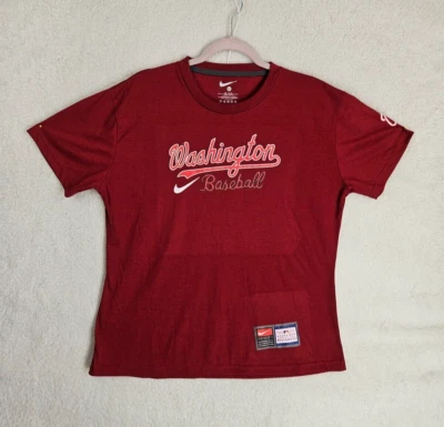 Camisa Nike Team Mujer Extra Grande Roja Gráfica 100% Algodón Manga Corta Béisbol Foto 1 de 4