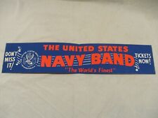 Vintage Antique US Navy Band Unused Globe Poster Stick-on Sign Military Bright