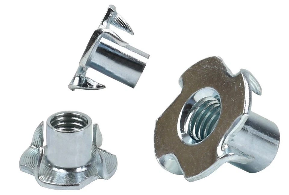 ✅Einschlagmuttern M4 M5 M6 M8 M10 | Verzinkt | 4 Spitzen | Gewinde Holzmuttern - Bild 1 von 1
