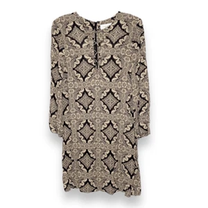 Zimmermann Women's Mini Shift Geometric Pattern Dress Sz 1 Lace Up Front Viscose - Picture 1 of 16