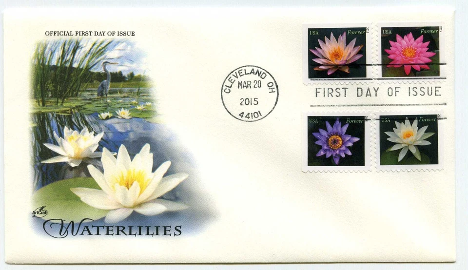 4964-67 Waterliles on one ArtCraft FDC  — 第 1/1 张图片