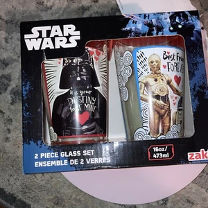 STAR WARS Glassware Set 2Pk Glass 16oz Zak Designs NEW - Picture 1 of 5