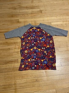 LuLaRoe Girl 8 Mickey Mouse Minnie Mouse Floral Print 3/4 Sleeve Tshirt - Picture 1 of 5