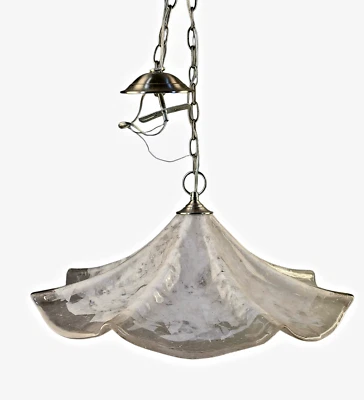 Lámpara colgante de tulipán vintage grande de vidrio artístico italiano de 25,5"" de ancho de Murano Foto 1 de 4