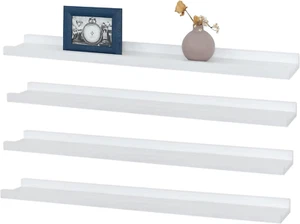 Picture Shelf with Ledge,36" Long Floating Shelves for Wall Set of 4,Photo Frame - Picture 1 of 9