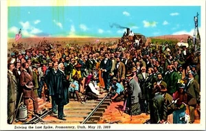 Driving the Last Spike Promontory Utah Postcard - Picture 1 of 2
