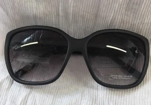 Andrea Jovine A8018 polarisierte rechteckige Sonnenbrille blaues Gestell/graue Gläser mit Etui - Bild 1 von 6