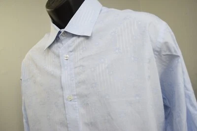 Bugatchi Uomo Floral Dress Shirt Blue Classic Fit Long Sleeve Mens Size XL - Image 1 of 4