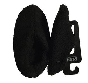 New Victoria's Secret PINK Slippers Sherpa Booties Black Size Large 9-10 - Picture 1 of 6