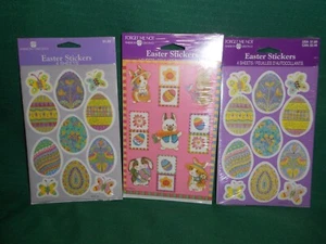 3 Packs Vintage American Greetings Easter Stickers Bunny   Eggs - Picture 1 of 4
