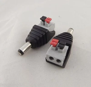 10x CCTV DC Power 5.5mm x 2.1mm Male Push Spring Terminal Quick Connector Camera - Picture 1 of 7