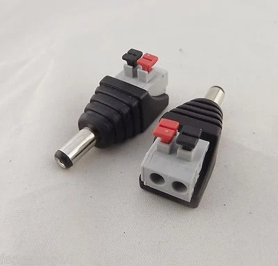 10pcs CCTV DC Power 5.5 x 2.5mm Male Push Spring Terminal Quick Connector Camera - Image 1 of 4