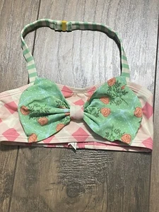 MATILDA JANE Girl’s Swimsuit Bikini Top Pink & Green Bow Size 4T - Picture 1 of 3