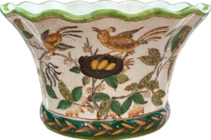 Vintage Porcelain Wong Lee Planter With Crackle Finish - Picture 1 of 9