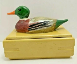 1978 Duncan Enterprises Ceramic Mallard Duck Trinket Jewelry Box Man Cave - Picture 1 of 11