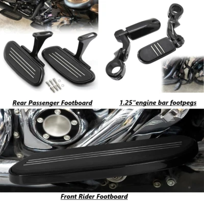 Front & Rear Footboards 32mm Highway Footpegs For Harley Street Glide 1993-2023 - Image 1 of 4