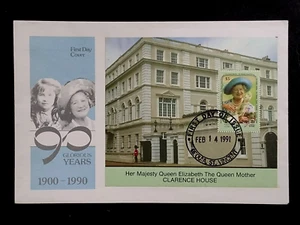 St. Vincent "HM QUEEN ELIZABETH THE QUEEN MOTHER ~ 90 GLORIOUS YRS" MS FDC 1991 - Picture 1 of 4