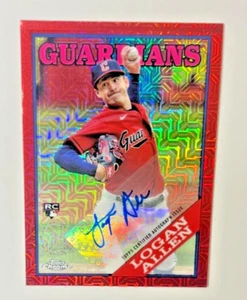 2023 Topps Update LOGAN ALLEN RC Silver Pack Red Refractor AUTO 5/5 SSP - Picture 1 of 2