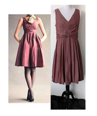 Vestido Banana Republic The Mad Men Collection Talla 8 Betty Borgoña Fiesta Tafetán Foto 1 de 4
