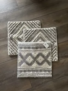 Set of 3 Surya Decorative Sofa Couch Throw Pillow Cover Sham, 18” X 18”, Neutral - Picture 1 of 7