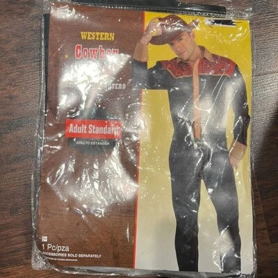 Para hombres Vaquero Adulto Camisa Vaquera Estándar Roja Negra Disfraz de Halloween Nuevo Foto 1 de 3