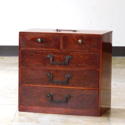 Cajonera TANSU Japonesa Vintage Laca Zelkova 11.0x7.4x10.6" Foto 1 de 4