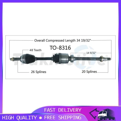 Eje CV lado derecho pasajero trasero TrakMotive para Toyota MR2 Spyder 2000-02 Foto 1 de 3