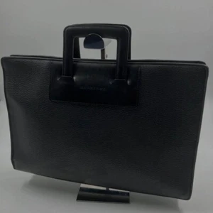 Burberry Leather Briefcase Business Bag zipper color Black fashion goods Mens - Picture 1 of 7