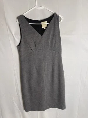 ModCloth Women’s Large Sleeveless Sheath Dress Gray White Tweed Pattern 4231 - Image 1 of 4