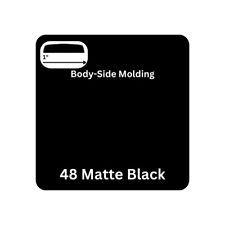 Color Trim 1 3/8” Squared Colored Body Side Molding (Matte Black)