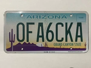 Arizona License Plate Grand Canyon State Desert Cactus Sunset Expired 3+ Years - Picture 1 of 2