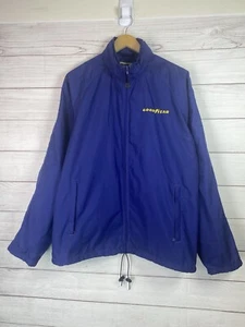 Vintage 80s Signature Collection Goodyear Men’s Full Zip Windbreaker Hoodie - Picture 1 of 16
