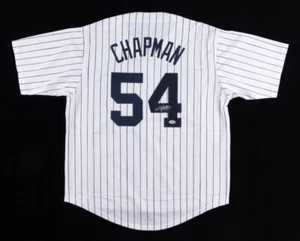 Aroldis Chapman Signed New York Yankees Jersey (Beckett COA) 7xAll Star Pitcher - Picture 1 of 6