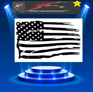 2PC DISTRESSED AMERICAN FLAG Stencil Template Airbrush Paint #322 - Picture 1 of 2