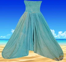 Boho Hippie Harem Pants, Sari Pant, High Waist Loose Lounge wear Baggy Pant S-L