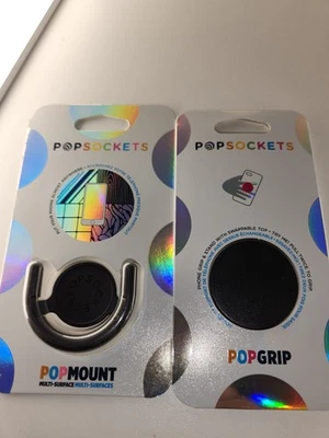 Soporte de agarre para teléfono PopSockets negro POPGRIP & POPMOUNT Popsocket Foto 1 de 4