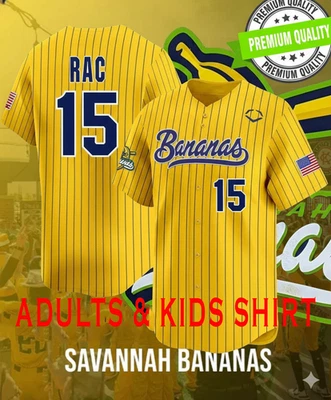 Camiseta de béisbol 15 RAC 3D para adultos y niños camisa a rayas amarillas unisex todas las tallas B060 Foto 1 de 4